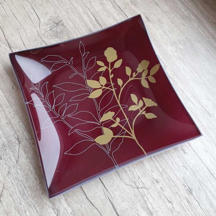Assiette décorative en verre