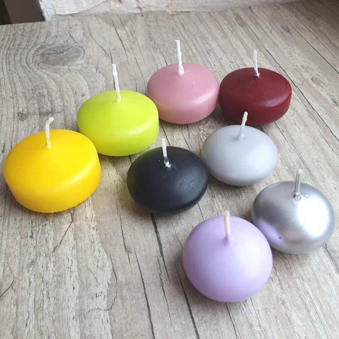 Bougies flottantes rondes couleurs