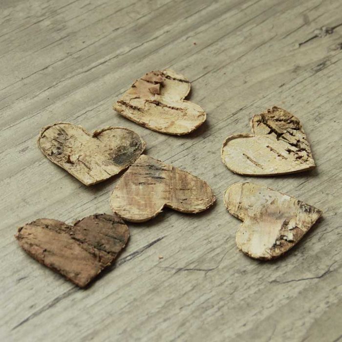 Coeur bouleau en écorce de bois naturel