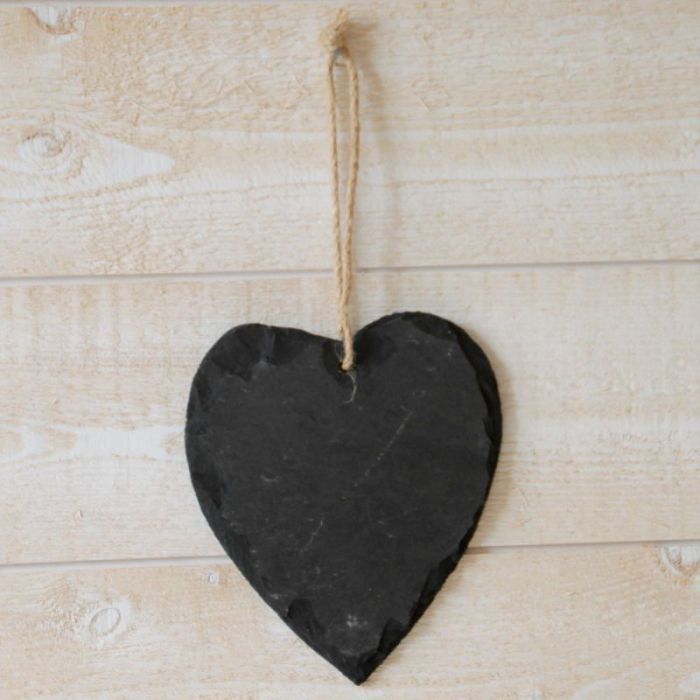 Coeur ardoise avec petite corde