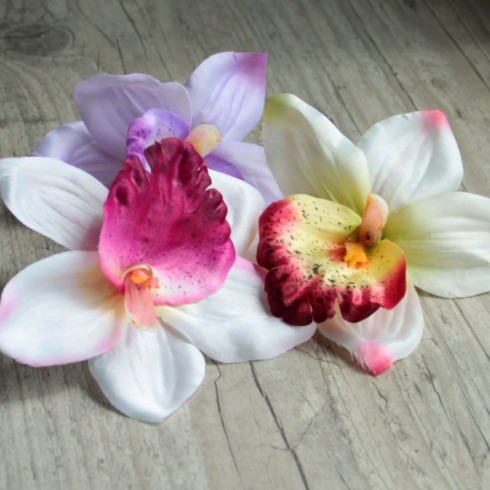 Têtes de cymbidium artificielles en tissus