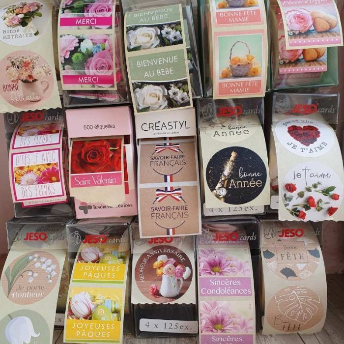 Etiquettes de fleuriste au détail