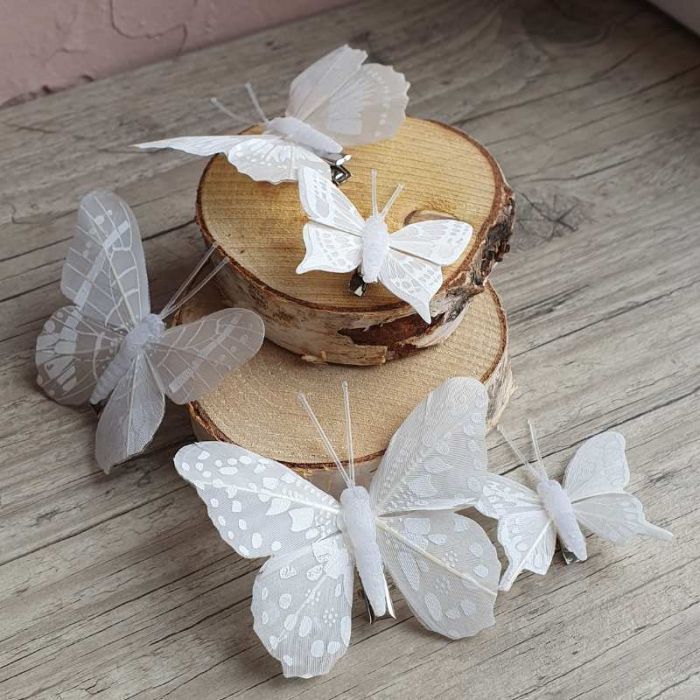 Papillons blanc sur pince