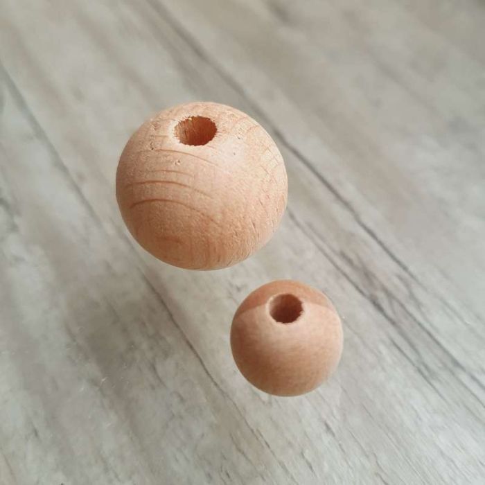 Perles en bois naturel brut à enfiler plusieurs diamètres lot macramé bijoux DIY