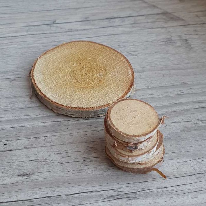 Rondelle de bouleau bois brut pour la décoration