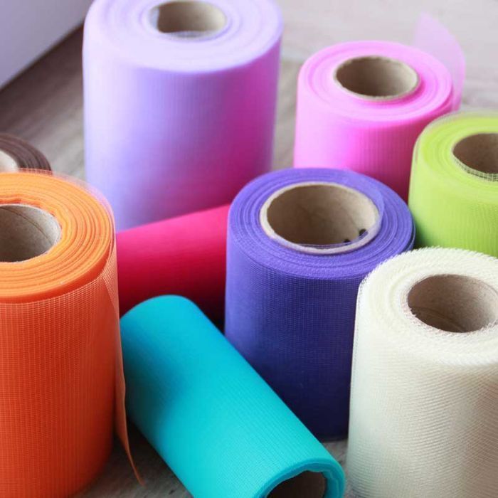 Ruban tulle fin souple coloré au mètre décoration mariage et art floral