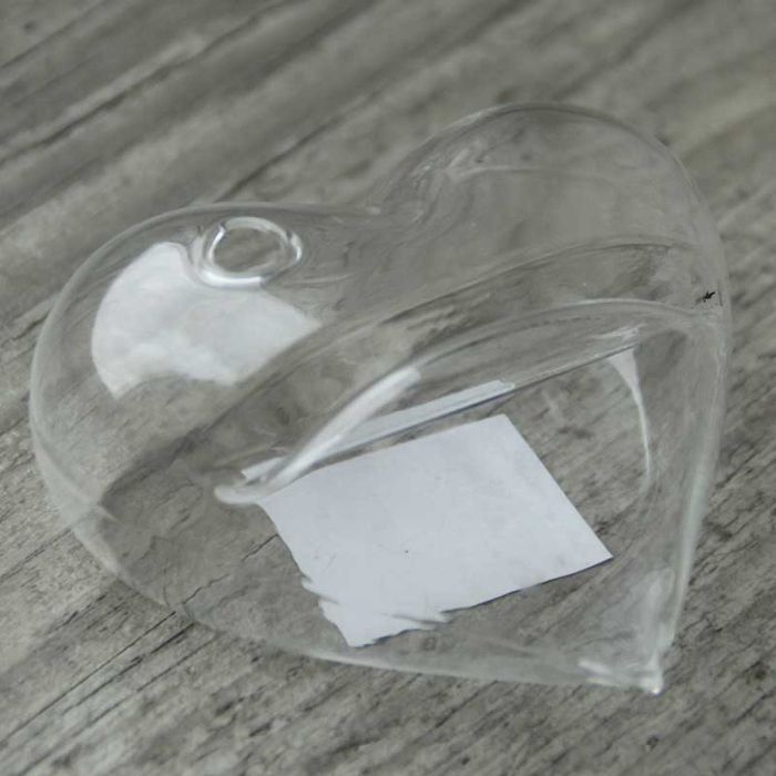 Mini coeur en verre pour porte nom