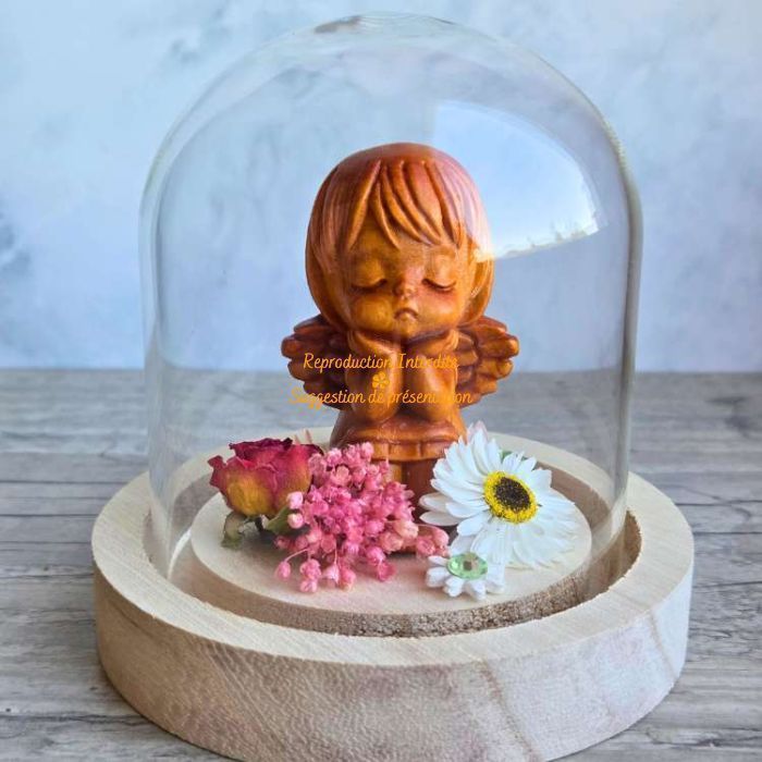 Cloche ange fleurs séchées