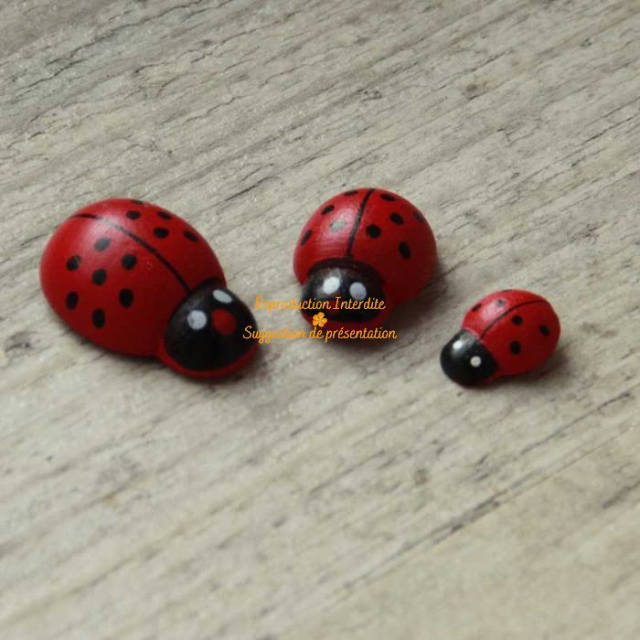 100 Autocollants En Bois Coccinelle Colorés - Déco Cadeau, Scrapbooking, Loisirs Créatifs