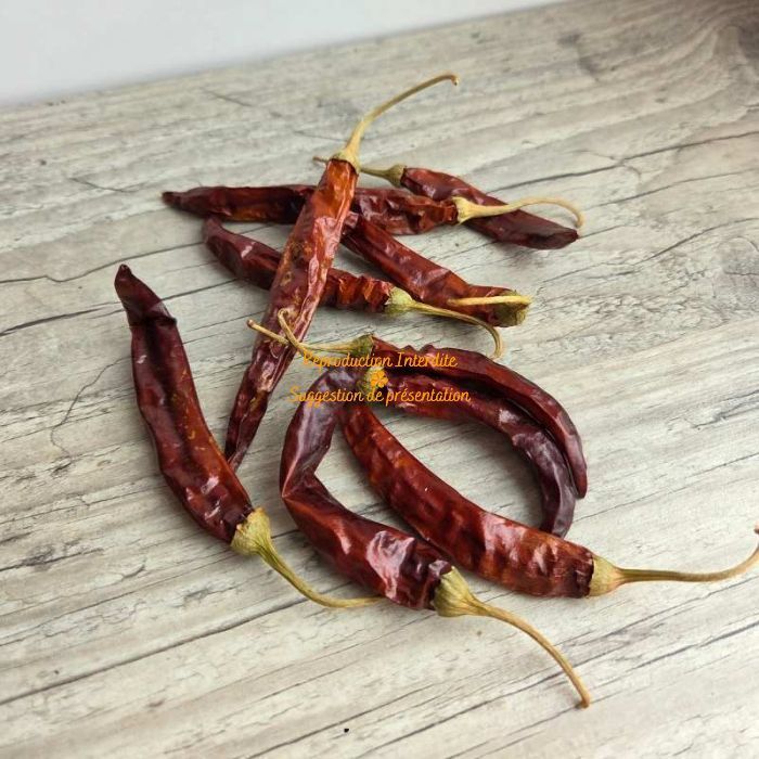 Piment rouge séché décoratif - ornement naturel rouge foncé