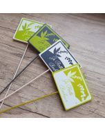 Pique pancarte en bois je porte bonheur