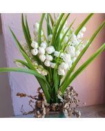 Brin de clochettes blanches factice pour le 1er mai.