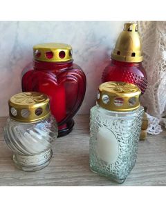 Bougie fun&eacute;raire en verre