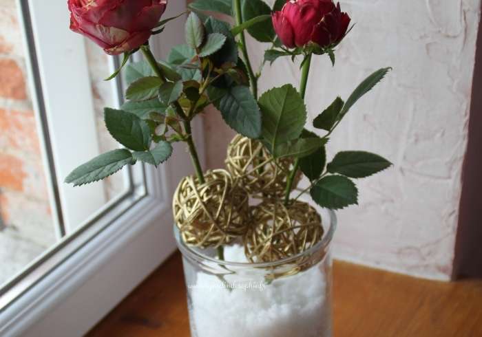 Neige gonflante avec roses